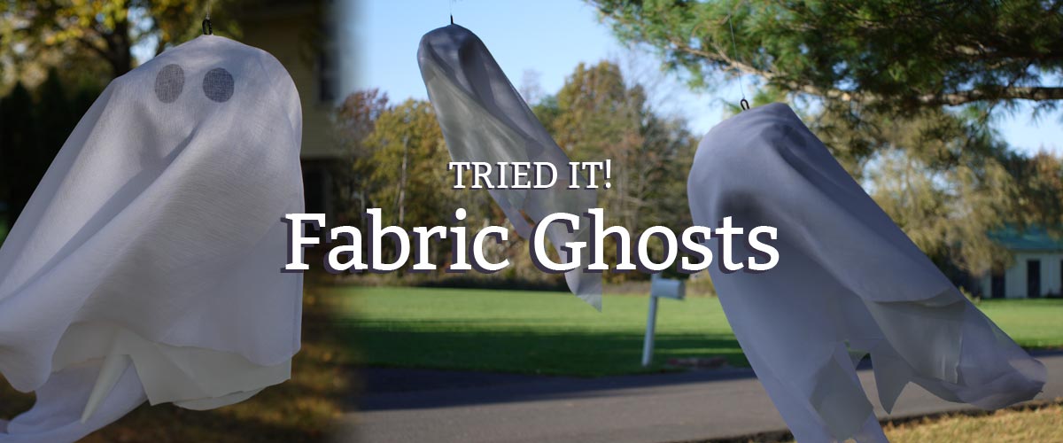 how to make fabric ghosts to hang in your yard